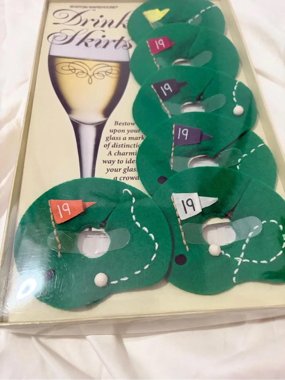 Hallmark Green Golf Flag Drink Skirts - Set of 8